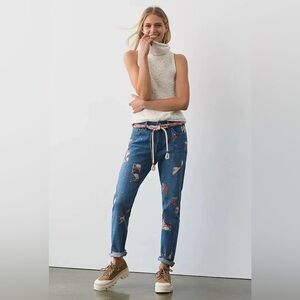 Pilcro Patchwork Slim Boyfriend Jeans Size 26